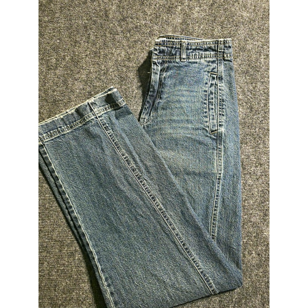 Habitual Womens Blue Denim Medium Wash High Rise Straight Stretch Jeans 6 28in